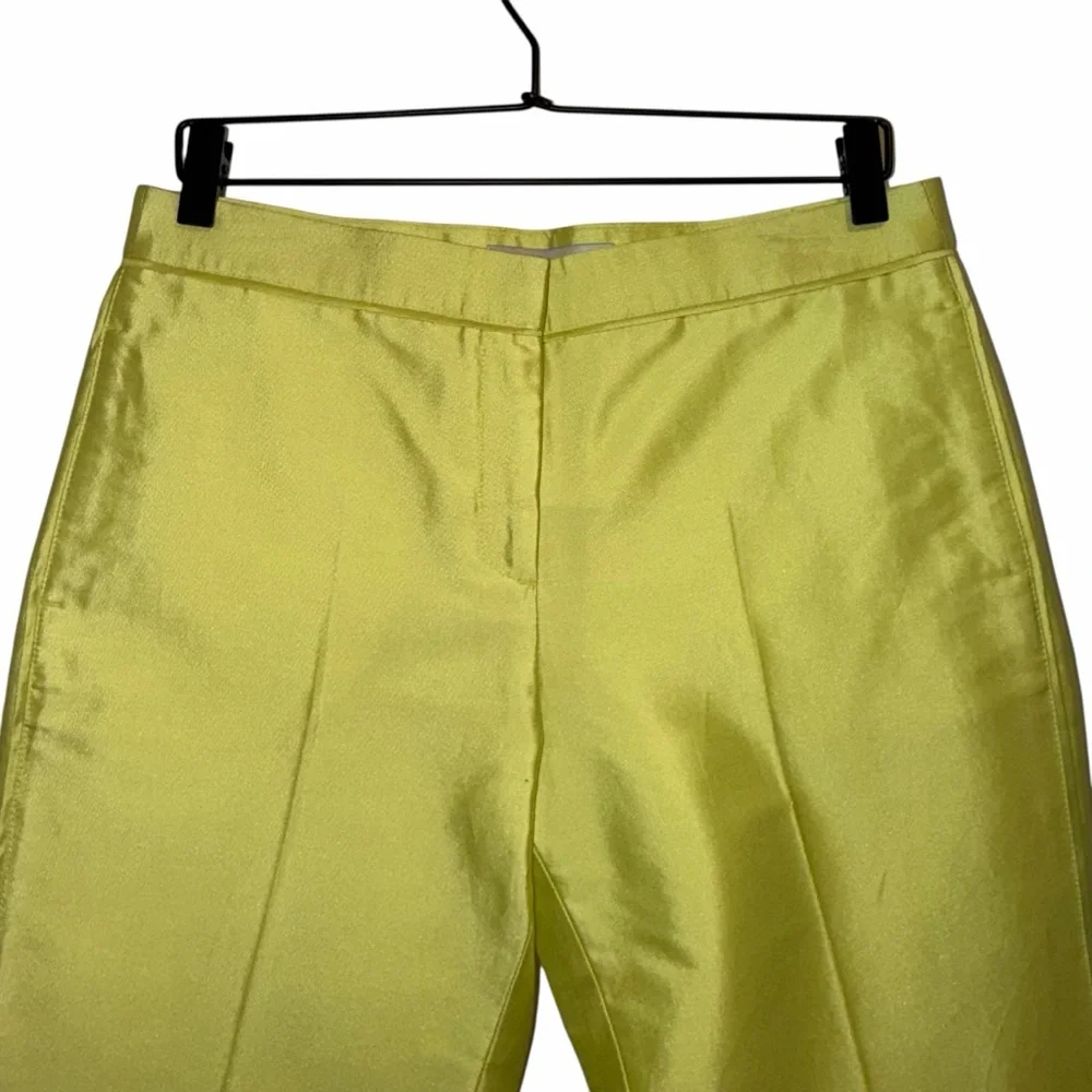 VALENTINO Mikado Silk Blend Pants Chartreuse Yellow Green IT40 US4 NWT ⚪️ - Picture 5 of 14